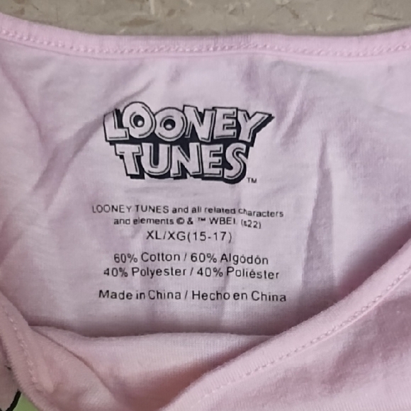 Warner Bros. Pink Tweety Wild Flower Crop Top - Picture 2 of 5